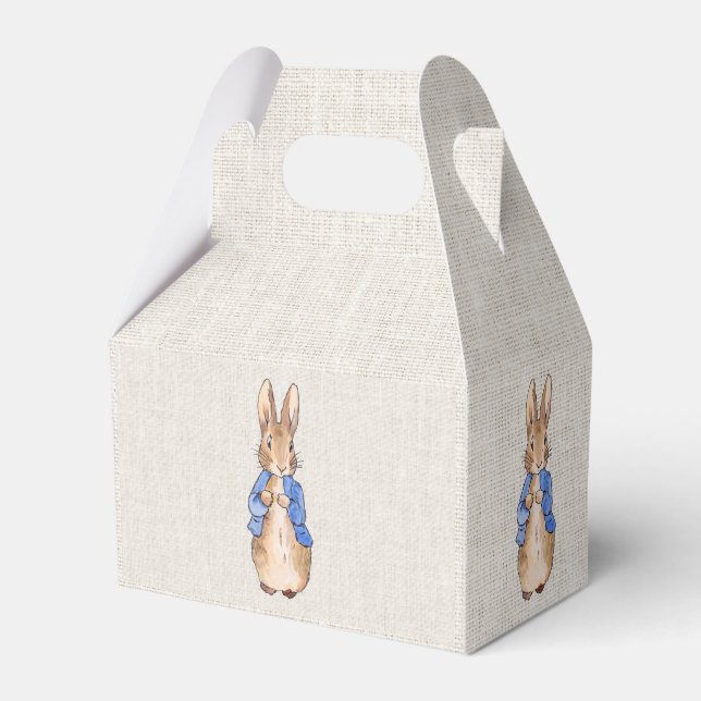 Peter with Beige Linen Background Favour Box (Front Side)