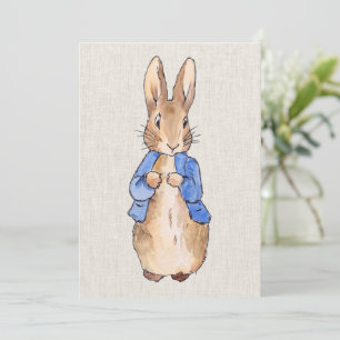 Peter with Beige Linen Background Invitation