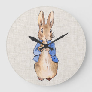 Peter with Beige Linen Background Large Clock