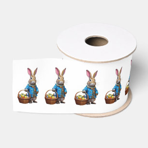 Peter with Easter Egg Basket Happy Easter Grosgrain Ribbon