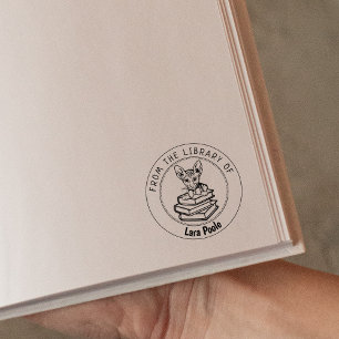 Peterbald Cat, Book From the Library Of Rubber Stamp