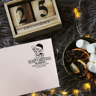 Peterbald Cat Return Address Rubber Stamp