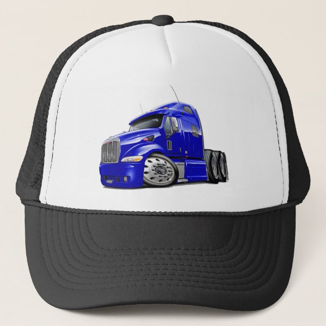 Peterbilt Blue Truck Trucker Hat (Front)