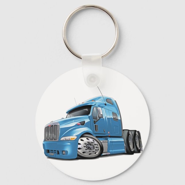 Peterbilt Lt Blue Truck Key Ring (Front)