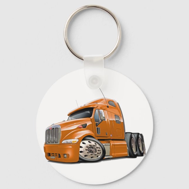 Peterbilt Orange Truck Key Ring (Front)