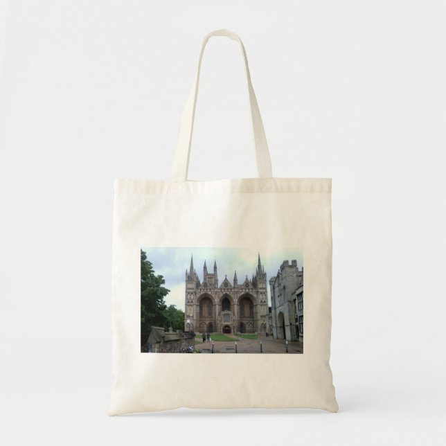 Peterborough Cathedral Front View White Tote Bag (Front)