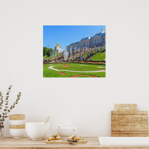 Peterhof Palace and Grand Cascade of fountains Poster