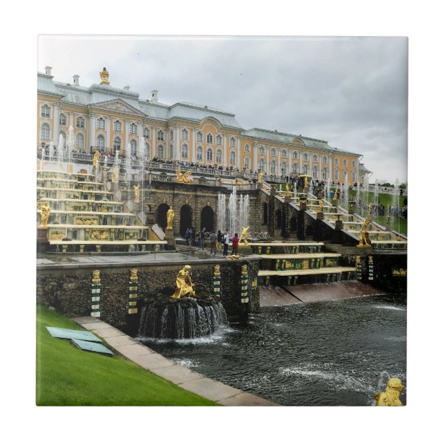 Peterhof Palace Fountains St. Petersburg Russia Tile (Front)