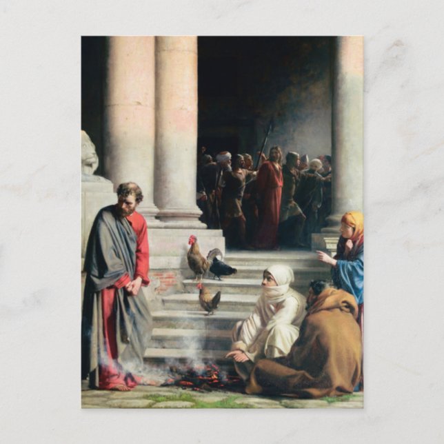Peter's Denial by Carl Bloch Postcard (Front)