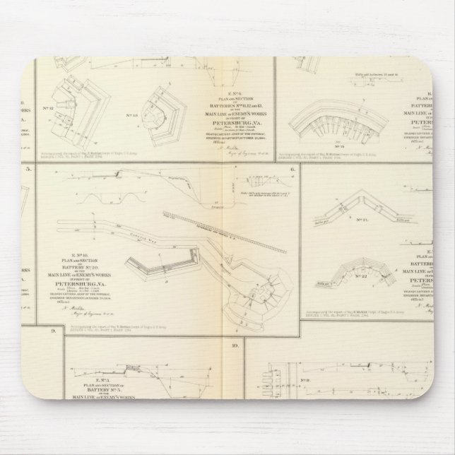 Petersburg, Va batteries, siege Mouse Mat (Front)