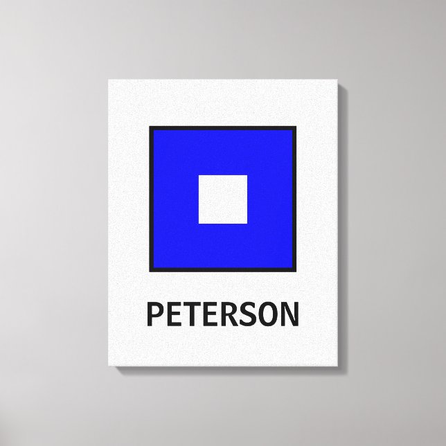 Peterson Family Name Nautical Flag Canvas Print (Front)