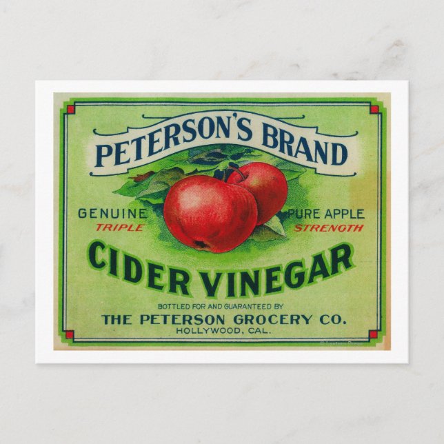 Peterson's Cider Vinegar Label Postcard (Front)