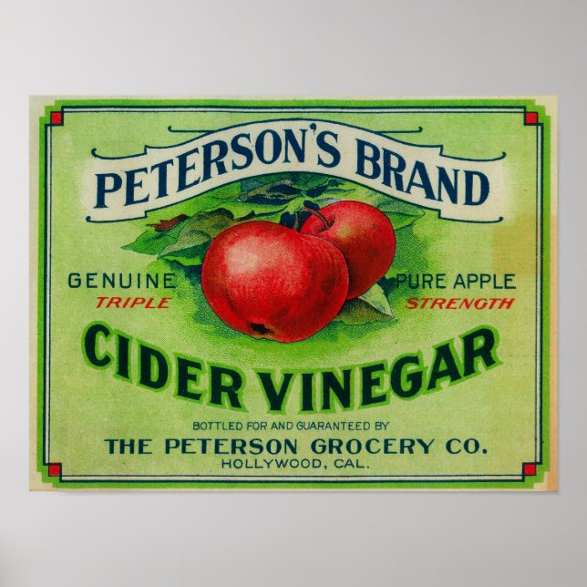 Peterson's Cider Vinegar Label Poster (Front)