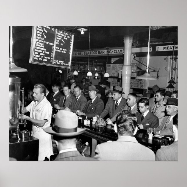 Pete's Lunch Counter, 1950. Vintage Photo Poster (Front)