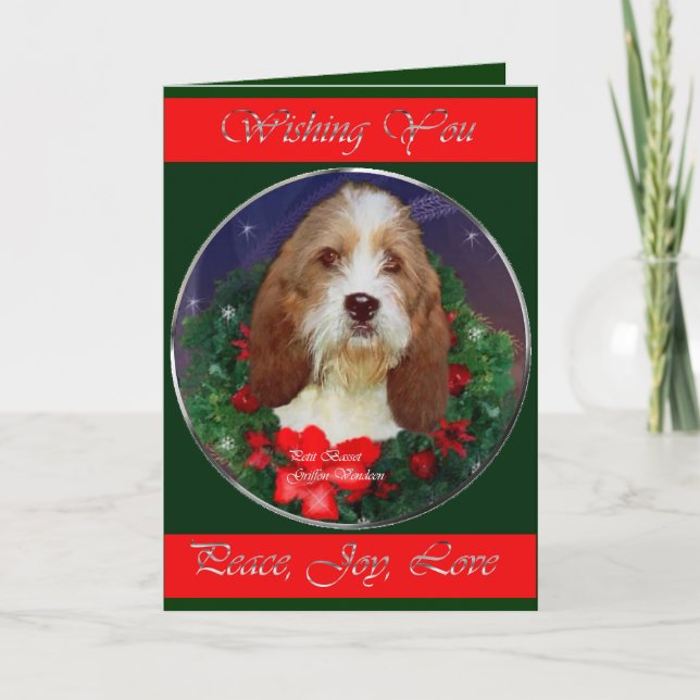 Petit Basset Griffon Vendeen Christmas Gifts Holiday Card (Front)