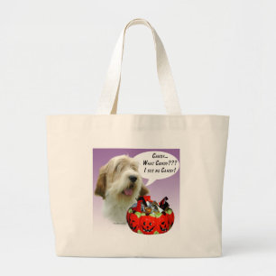 Petit Basset Griffon Vendéen Halloween Candy Large Tote Bag