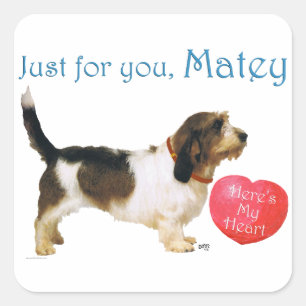 Petit Basset Griffon Vendeen LOVE Square Sticker