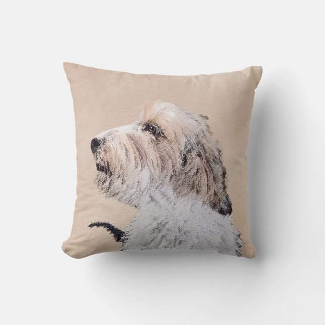 Petit Basset Griffon Vendéen Painting - Dog Art Cushion (Front)