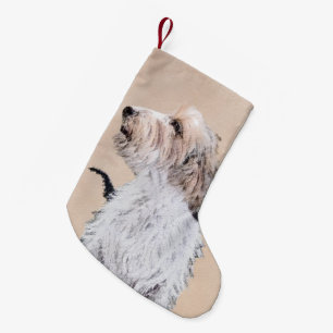 Petit Basset Griffon Vendéen Painting - Dog Art Small Christmas Stocking