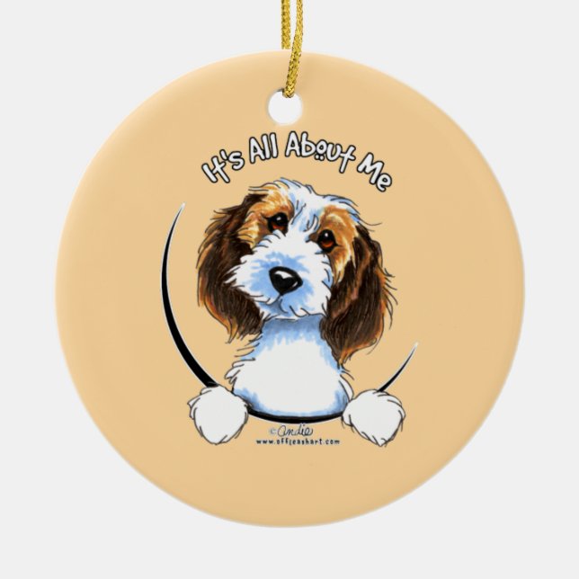 Petit Basset Griffon Vendeen PBGV IAAM Ceramic Tree Decoration (Front)
