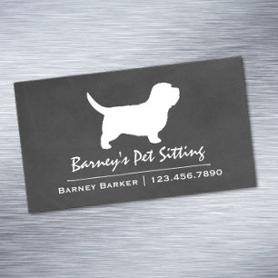 Petit Basset Griffon Vendeen PBGV Silhouette Magnetic Business Card