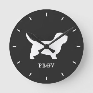 Petit Basset Griffon Vendeen PBGV Silhouette Round Clock