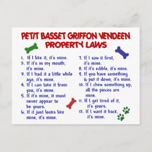 PETIT BASSET GRIFFON VENDEEN Property Laws 2 Postcard