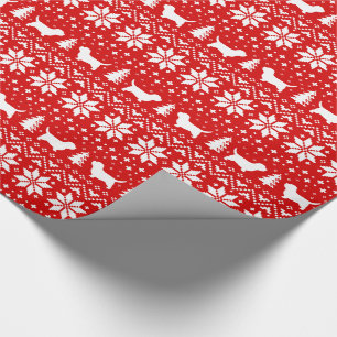 Petit Basset Griffon Vendeen Silhouettes Christmas Wrapping Paper