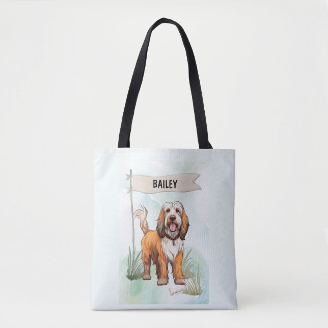 Petit Basset Griffon Vendeen Watercolor Dog Tote Bag (Front)