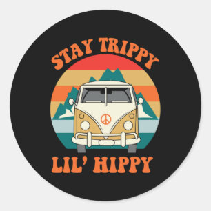 Petit hippie classic round sticker