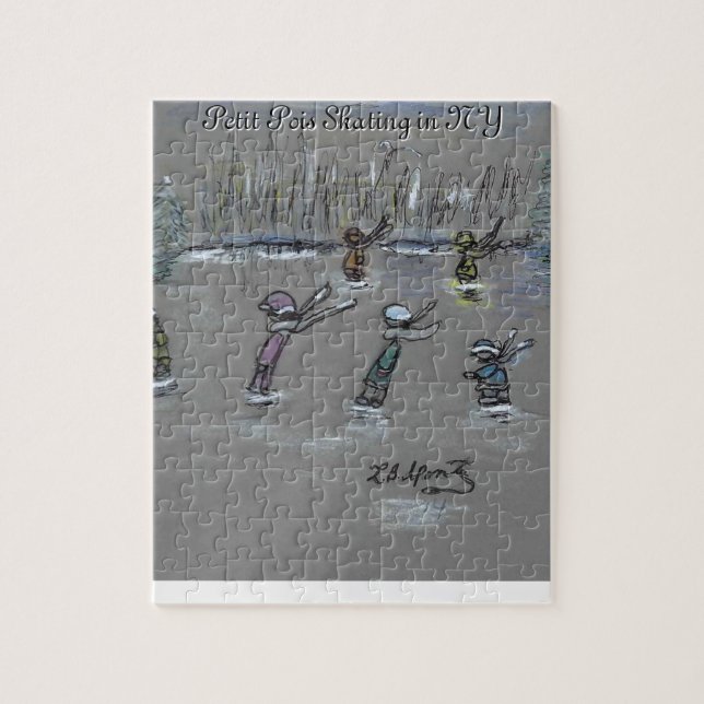 Petit Pois Skating in NY Jigsaw Puzzle (Vertical)