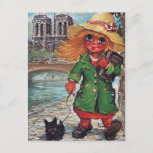 Petit Poulbot et petit chien Postcard