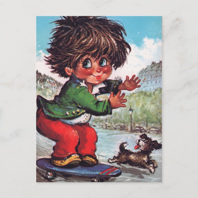 Petit Poulbot skate Postcard (Front)