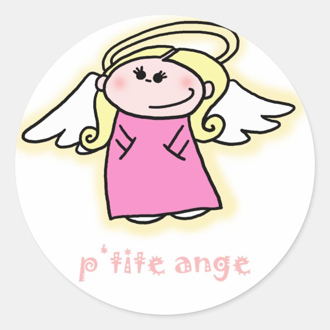 Petite Ange (little angel in French) Classic Round Sticker (Front)