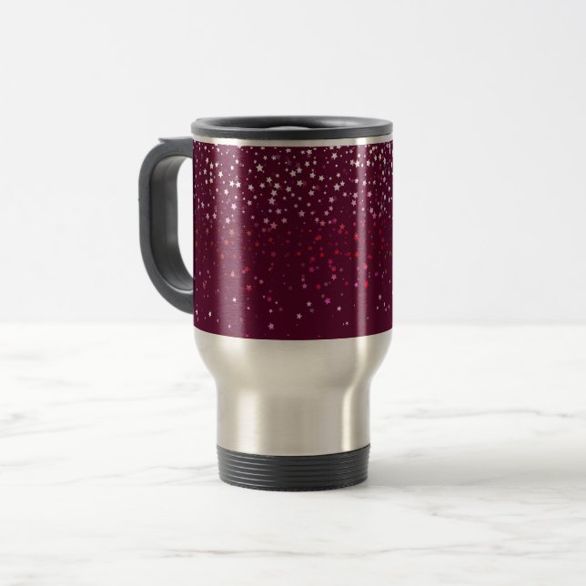 Petite Berry Stars Travel Coffee Mug-Wine Travel Mug (Front Left)