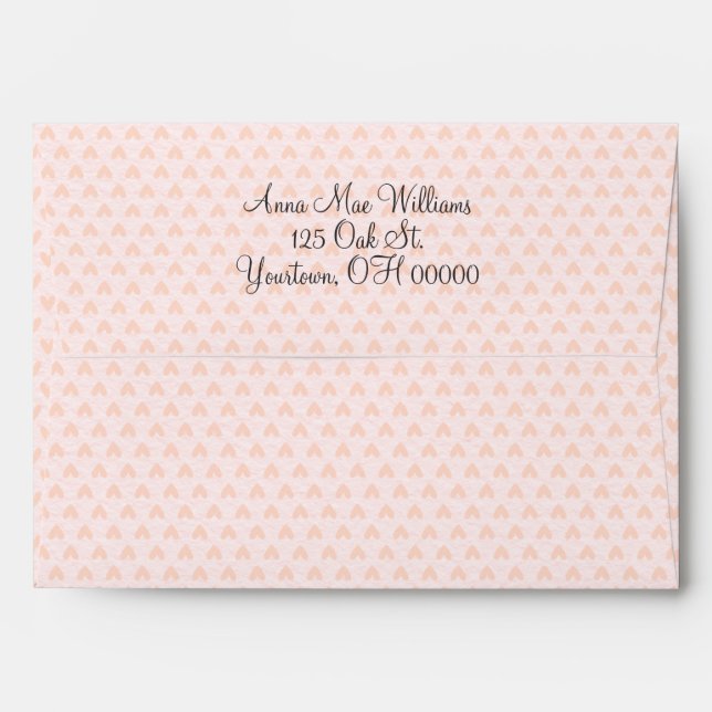 petite blush pink hearts envelope (Back (Top Flap))
