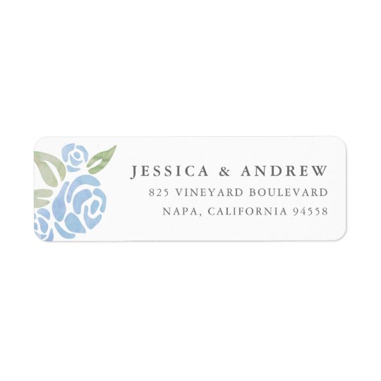 Petite Bouquet Return Address Labels | Cornflower
