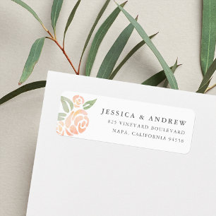 Petite Bouquet Return Address Labels   Peach