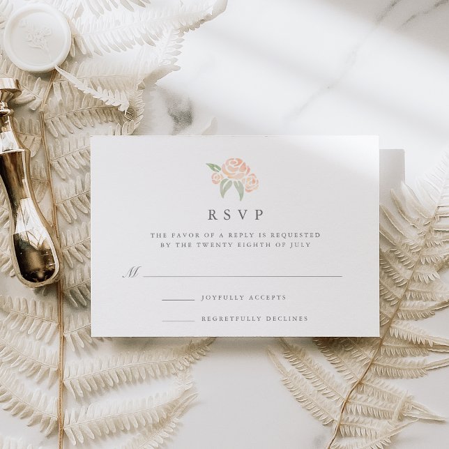Petite Bouquet RSVP Card | Peach (Creator Uploaded)