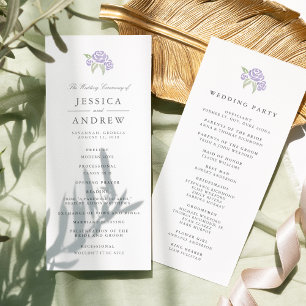 Petite Bouquet Wedding Program   Lilac Programme