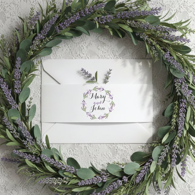 Petite Cottage Garden Wreath Wedding Invitation Belly Band (Creator Uploaded)