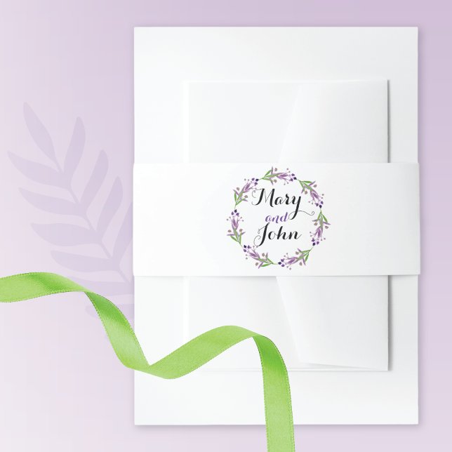 Petite Country Garden Wreath Wedding Invitation Belly Band (Creator Uploaded)