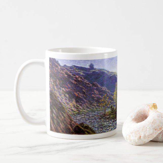 Petite Creuse, Sunlight by Claude Monet Coffee Mug (With Donut)