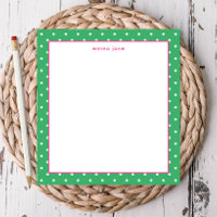 Petite Dots Pink and Green Personalised