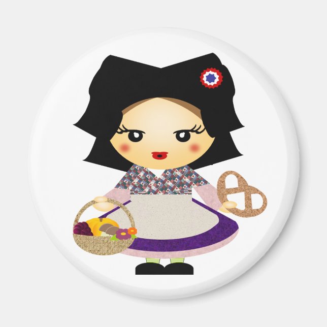 Petite fille alsacienne magnet (Front)