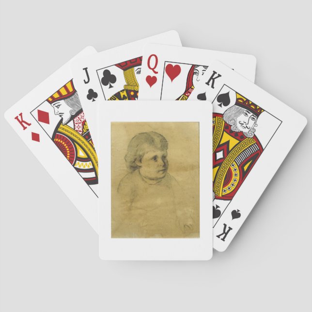 Petite fille (charcoal) playing cards (Back)