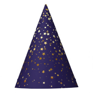 Petite Golden Stars Party Hat-Purple Hat