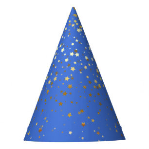 Petite Golden Stars Party Hat-Royal Blue Hat