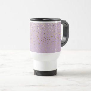 Petite Golden Stars Travel Coffee Mug-Lght Purple Mug