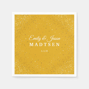 Petite Golden Stars Wedding Paper Napkins